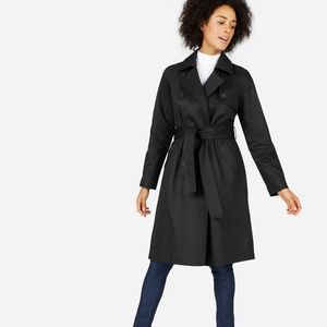 Like NEW Everlane Black Trench Coat sz Large